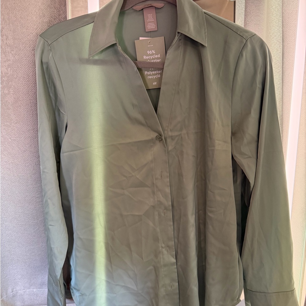 Satin Green Blouse